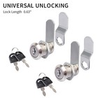 2x Cabinet Cam Lock 5 8  Cylinder Tool Box Lock Zinc Alloy For Drawer Dresser Rv