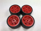 New Lego Red Wheels 30 4 X 20mm Wheel - 37mm X 22mm Black Tires  x4  56145 55978
