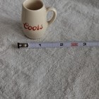 Coors Set Of 2 Ceramic Mini Beer Mugs Cream white Red Logo Breweriana