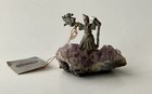 Vintage Spoontiques Pewter Figurine Mythical Wizard Crystal Ball Amethyst Geode