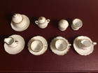 Hummel Vintage White Porcelain Child Tea Set Gold Rim 16 Pieces