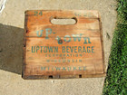 Vintage Enjoy Uptown Soda Pop Wood Case Crate Advertising