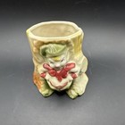 Pixie Elf Ceramic Figural 4-1 2    Planter Vase Tree Stump Gnome Fairy Garden