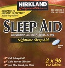 Kirkland Signature Sleep Aid  192 Tablets 96 Count  pack Of 2 