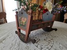 Vintage Tole Folkart Hand Painted Wood Doll Cradle 12 l  8 25 w  8 25 t