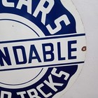 Dependable Used Cars Used Trucks Porcelain Enamel Sign  30 X 30 Inches 1 Sided