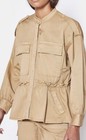 Joie Rajan Birch Blazer Jacket Shirt Size S Beige Cotton Safari Snap Ruffle