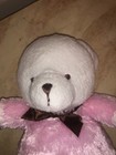 Carters White Bear Pink Outfit Brown Ribbon Bow Plush Baby Rattle Lovey Toy