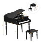 Costway 30-key Classic Baby Grand Piano Toy Toddler Birthday Wood W bench Black