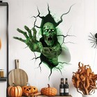 3d Zombie Halloween Wall Stickers Scary Cracked Wall Decal Party Decor