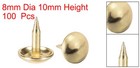 Upholstery Nails Tacks 8mm Dia 10mm Height Round Thumb Pins Gold Tone 100 Pcs