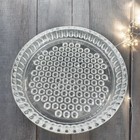 Clear Crystal Glass Coaster Set 2 Drink Bar Table Retro Bubble Design Round Vtg