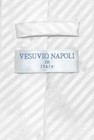 Vesuvio Napoli Necktie White Striped Vertical Stripes Design Mens Neck Tie