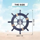 2 Pack 11  Nautical Beach Wooden Ship Wheel And 13  Wooden Anchor With Rope Naut