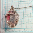 Vintage Sterling Silver Acorn Tea Infuser Hinged Loose Leaf Steeper With Chain 