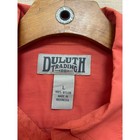 Duluth Trading Co Mens Large Orange Nylon Long Sleeve Roll Tab Utility Shirt