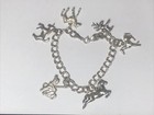Vtg 925 Sterling Silver Unicorn Zebra Carousel Foal Horses Charm Bracelet 27g