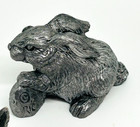 6 Vintage Miniature Pewter Metal Rabbits Bunnies Shelf 1-2    Figurines