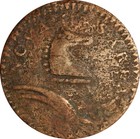 1786 M 24-p  New Jersey Copper Colonial Coin - Corrosion With Slight Bend