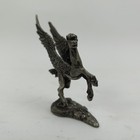 Vintage Pewter Pegasus 3  Tall Figurine Rearing Winged Horse Fantasy Mythical