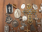 Vintage-now 30 Piece Cross Christian Catholic Medals Pendant Religious Lot  13