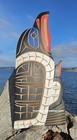 Northwest Native American Carved Cedar Penguin And Baby Original Indigenous Art