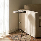 Metal Side Table  Martini Style Coffee Table Vintage Small Round Aceent Table 23
