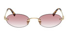 Miu Miu Logo Mu A54s Zvn70o Round Sunglasses In Gold   Pink Gradient Lens