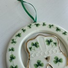 Irish Celtic Claddagh Christmas Ornament Shamrocks Trinity Cream Parian China
