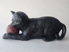 Antique Black Cat By Bretby  Derbyshire  England  Art Deco Figurine  Ca  1890