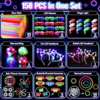 150pcs Glow In The Dark Party Supplies For Kids Adults  Light Up Coloful 