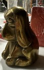 Vintage Brass Sitting Hound Dog Paperweight