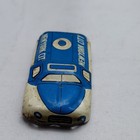 Rare Vtg Japanese Tin Toy Car Very Nice Litho Blue   White Nyc Watering Truck 
