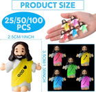 25 Pcs Little Jesus Figurine Glow In The Dark  Bible Style   Bulk