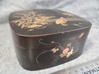 Meiji Japanese Lacquer Sweetmeats Box Partridges Insects   Morning Glory Vines