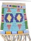 Vintage Arapaho Beaded Plains Ration Card Pouch - Tin Cones Fringe Clean    Nice