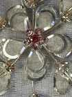 Vintage 1950s Pink Rhinestone Floral Hair Clip 4 In  Bridal Wedding Hair Jewelry