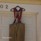Vtg 40x26 Janesville Tan Firefighter Pants W  Suspenders Turnout Gear 1992