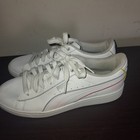 Puma Women s Sneakers 8 5m Leather Low Top Lace  Up Lifestyle Vikky V2 White