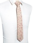  2 4  Cotton Floral Skinny Tie For Men Flower Print Necktie For Pink white