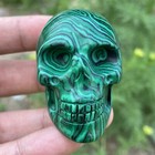 2   Malachite Stone Quartz Crystal Skull Carved Skull Reiki Healing 1pc