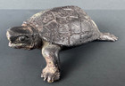 Antique Japanese Bronze Statue Turtle Small Meiji Period Animal Figurine 4 Inch