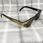 Vintage Cat Eye Sunglasses Frame Black Gold Tone Plastic France Made 49-15-120