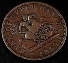 1850 One Penny Bank Token From The Bank Of Upper Canada  No Dot Variety 