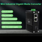 Mini Industrial Sfp To 2-port Gigabit Ethernet Media Converter 30w Poe  12v-48v