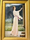 Rare Antique Kpm Porcelain Plaque 19c Of A Girl Painting