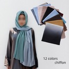 Gradient Color Chiffon Hijab Scarf Muslim Islamic Fashion Headscarf Shawls Hijab