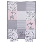 Little Love By Nojo Sweet Deer Grey  Pink 3-piece Mini Porta Crib Bedding Set