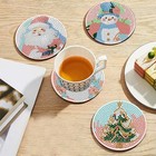 6 Pcs Diamond Painting Coasters Kits With Holder - Diy Christmas Diamond Art Coa