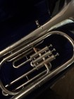 Unmarked Euphonium  b  nickel  With  case   Mouthpiece Great Condition